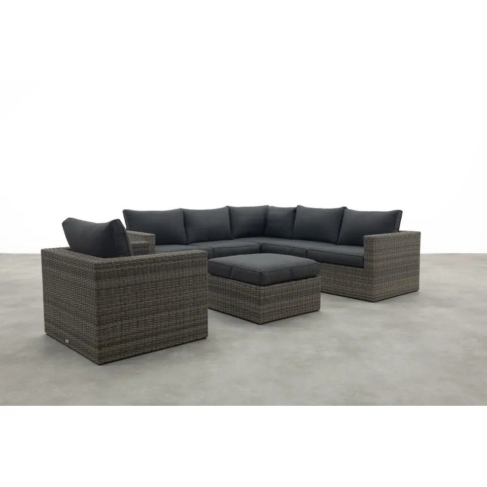 Atlanta wicker loungeset 5-delig – Organic grey - Garden impressions