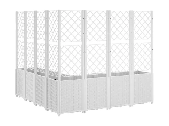 Jardinière bac lit surélevé blanche 160 x 160 x 140 cm 02_0038258