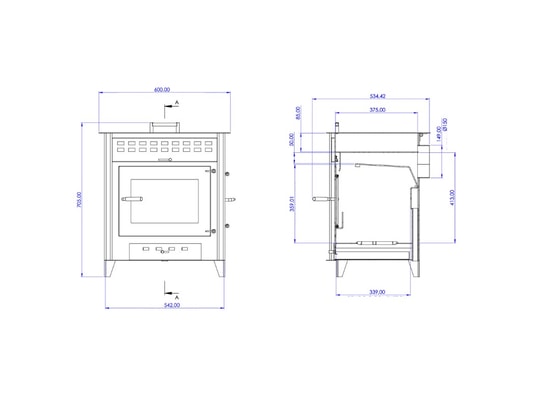 INTERSTOVES - Poêle à bois Hugo 9 | bûches 50cm - noir