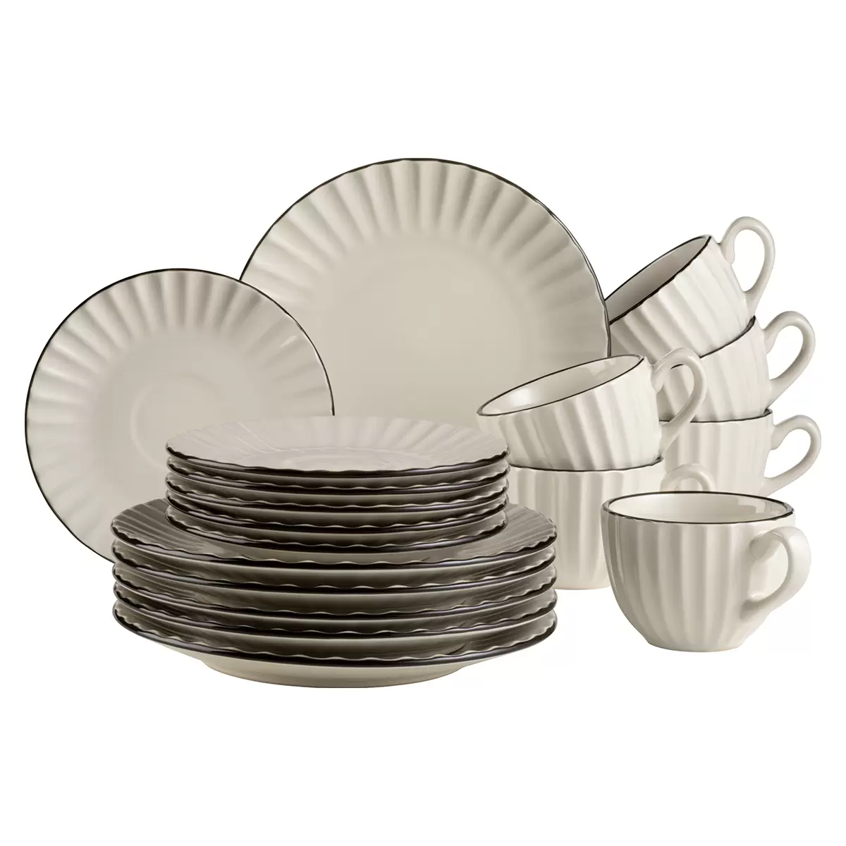 Kaffeegeschirr Set 18tlg. OSITA weiss