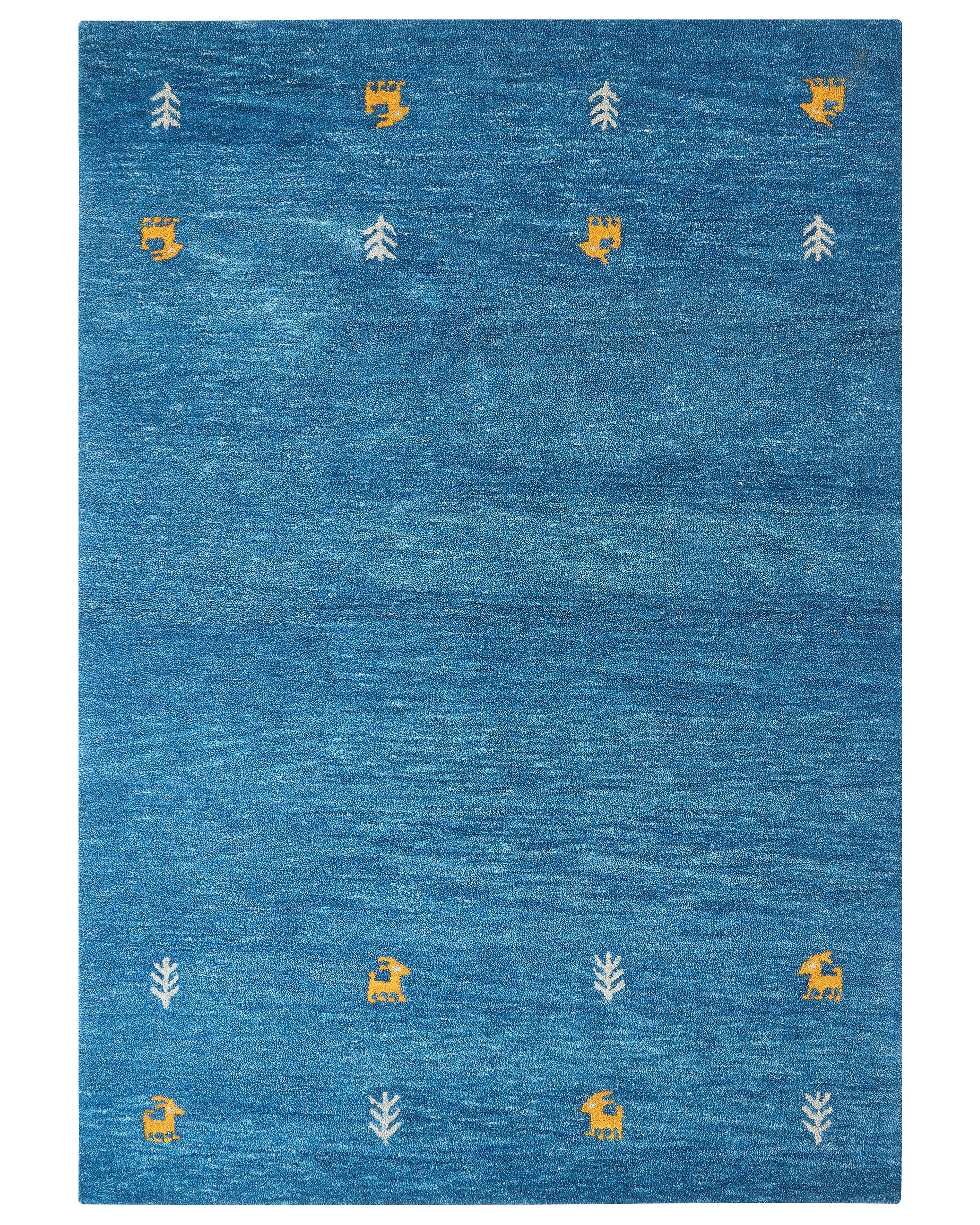 Vloerkleed CALTI Donkerblauw 160 x 230 cm Wol Gabbeh