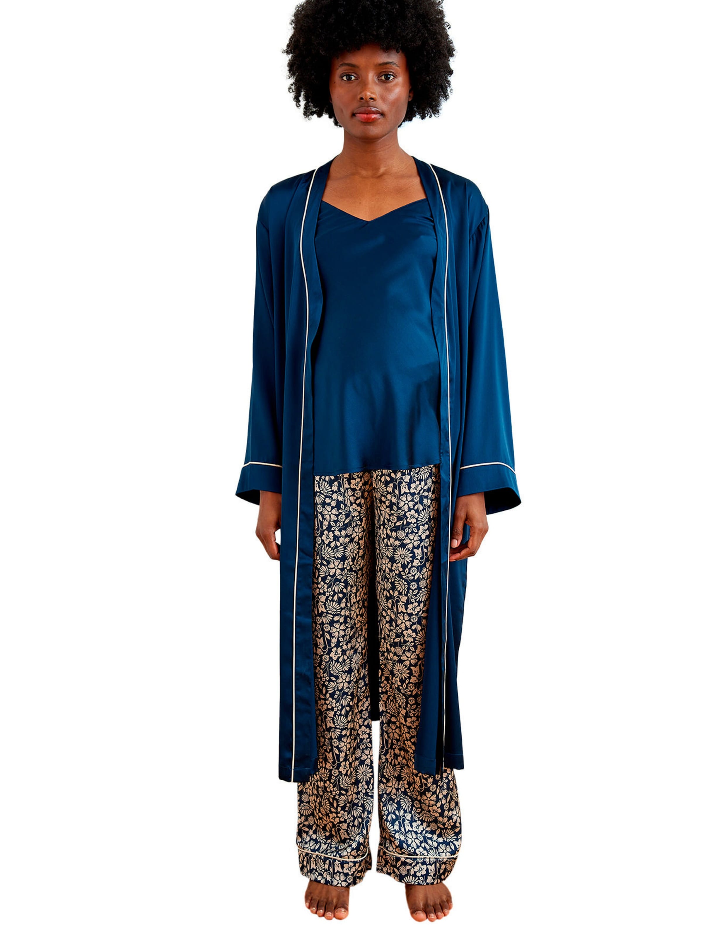 Vertbaudet 3-teiliges Homewear-Set für Schwangerschaft und Stillzeit, Glanz-Jersey marine