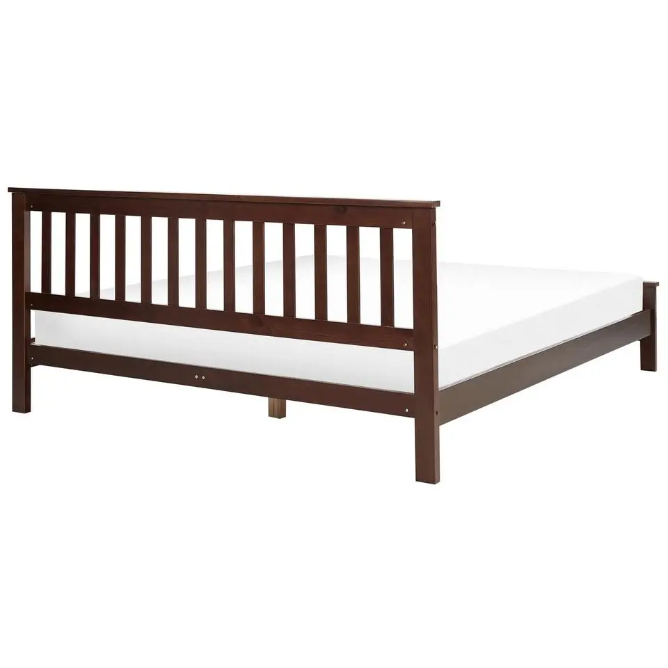 MAYENNE - Tweepersoonsbed - Donkerbruin - 180 x 200 cm - Dennenhout