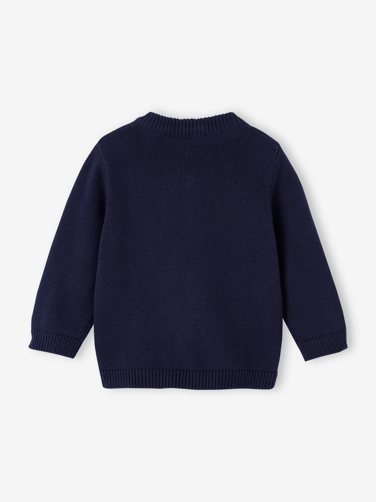 Casaquinho azul marinho estilo teddy com zíper para bebê