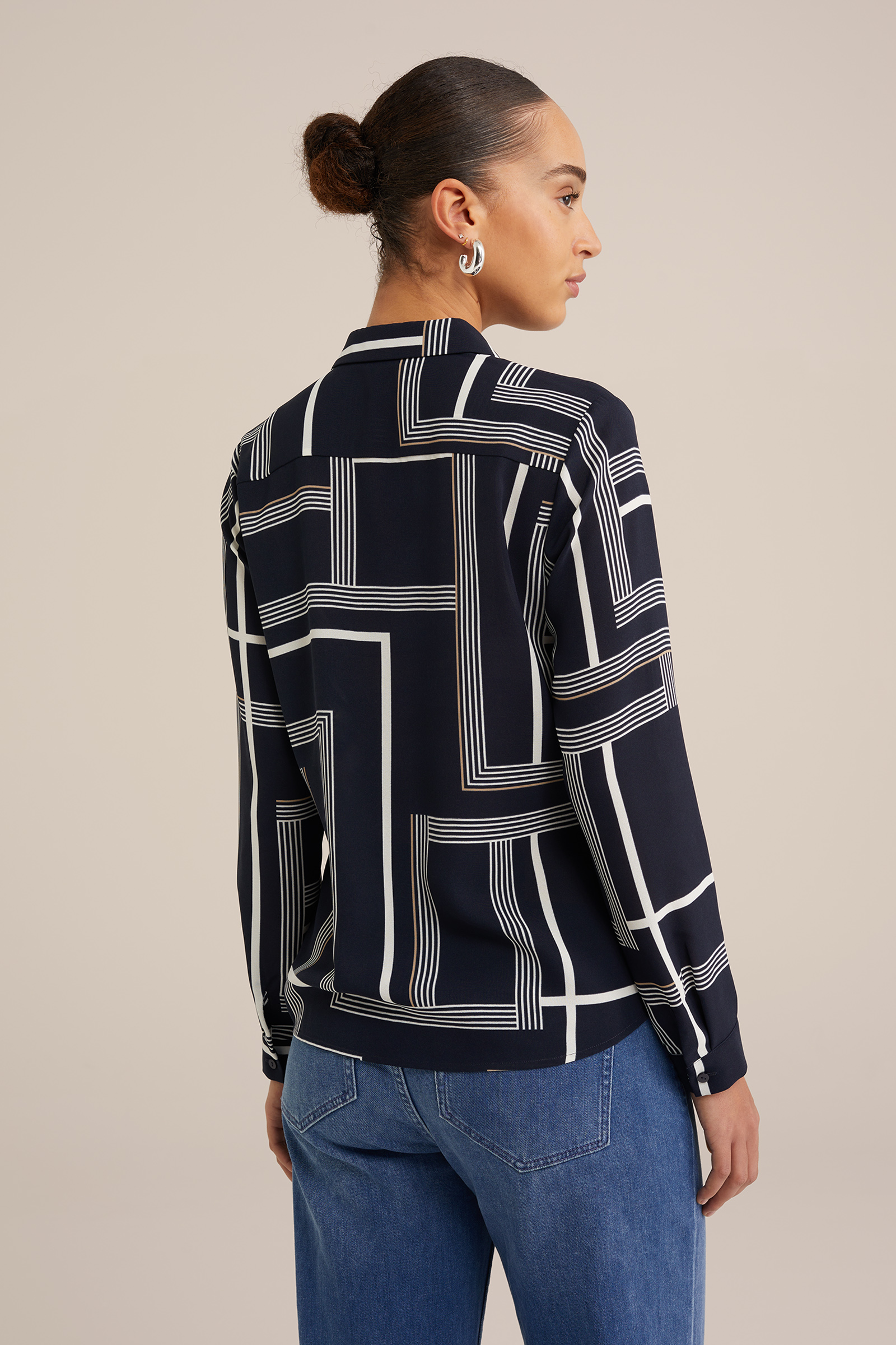 blouse met fijne structuur WE Fashion All-over print