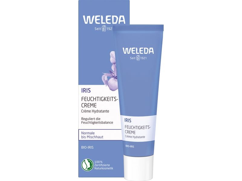 WELEDA Feuchtigkeitscrème Iris 30 ml Natürliche Creme spendet morgens und abends langanhaltende Feuchtigkeit