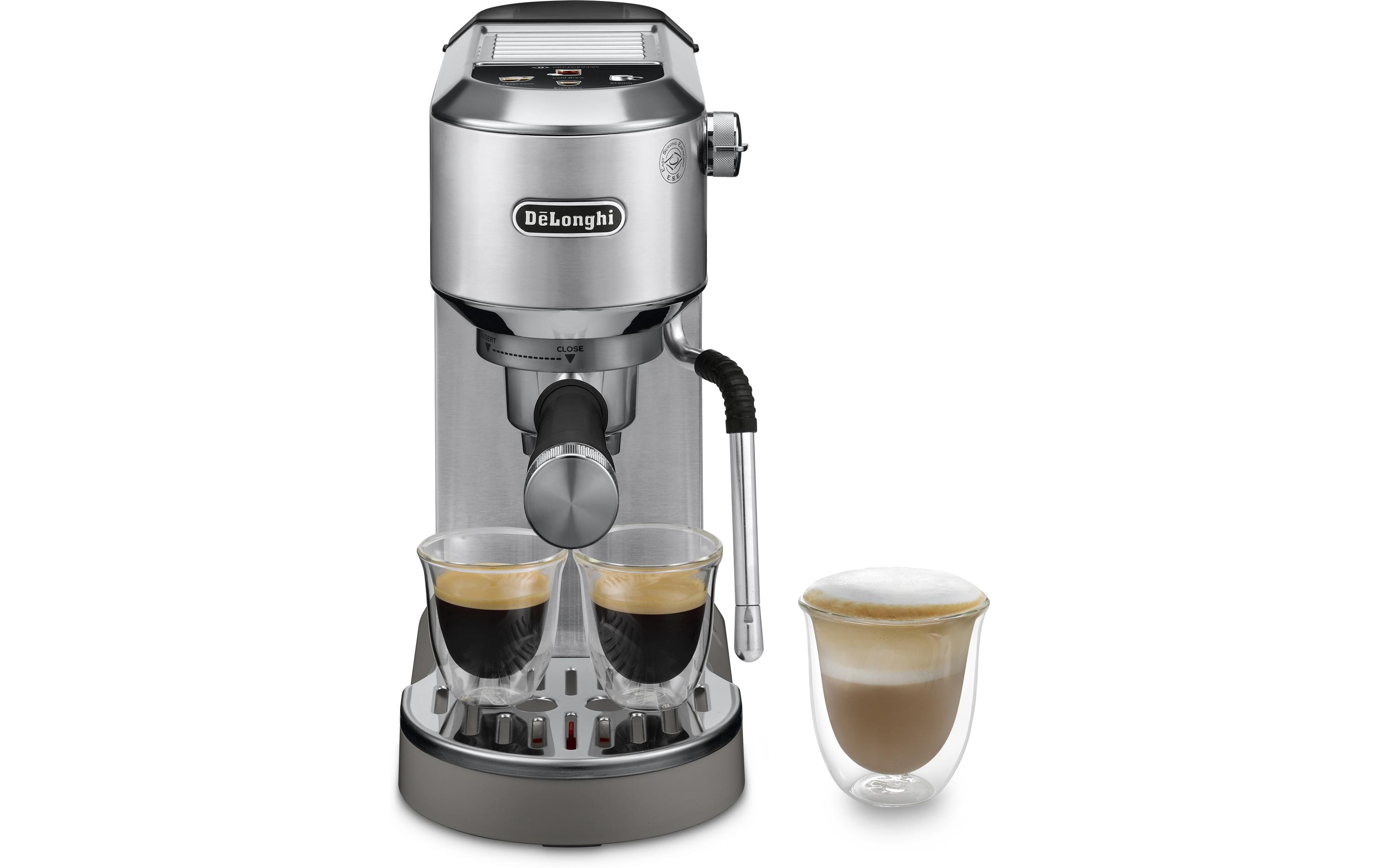 Siebträgermaschine Dedica Duo EC890.M Silber<br>Kultige Dedica mit Cold Brew
