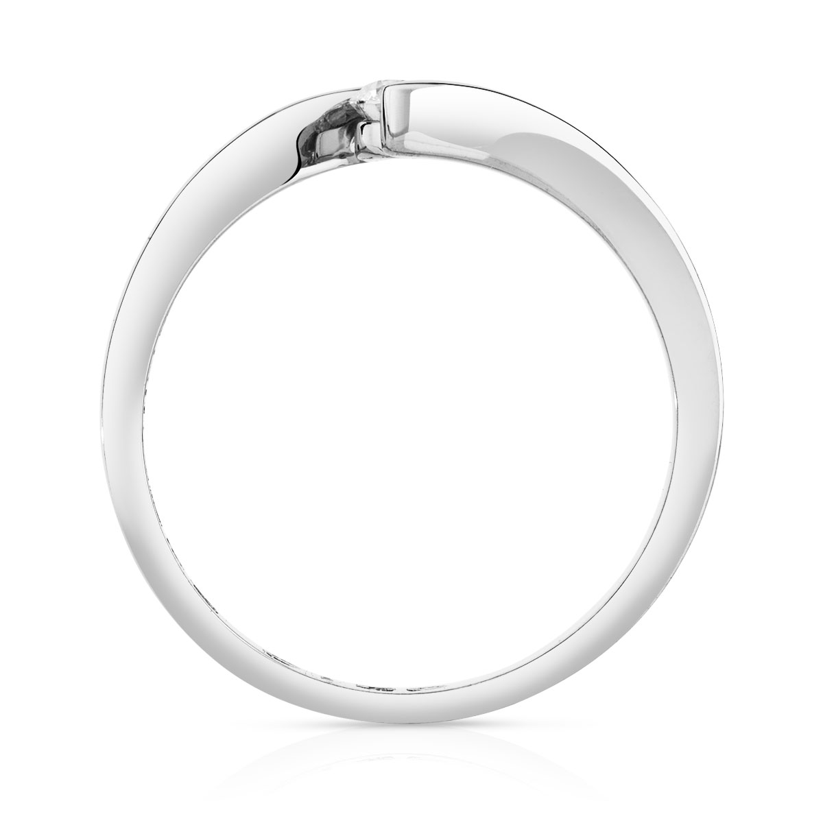Solitaire or blanc 750 diamant synthétique 0.30 carat