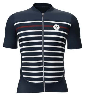 Maillot Manches Courtes LeBram Ventoux Marinière Édition Limitée Bleu Blanc Bordeaux