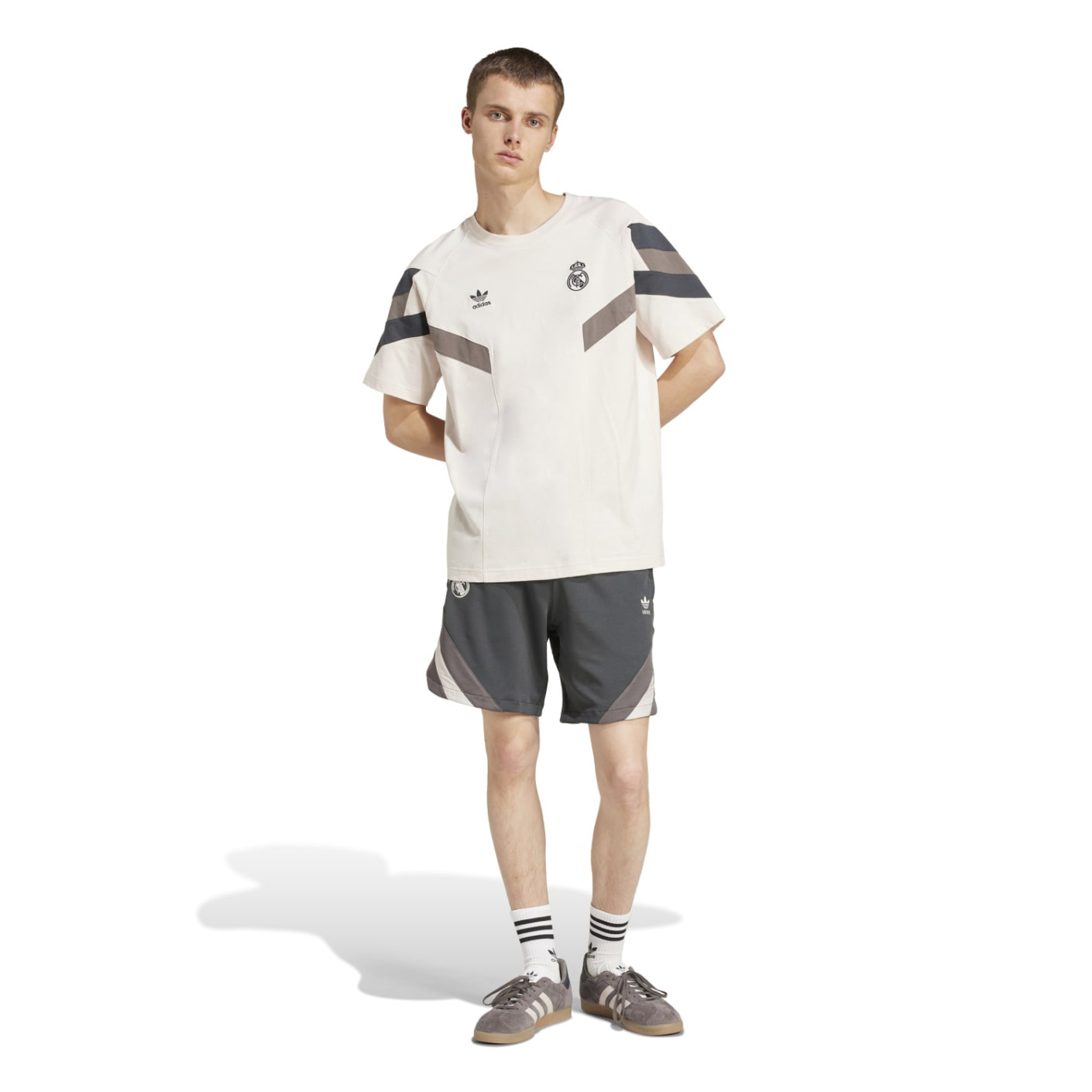 Adidas Real Madrid Originals Broekje 2024-2025 Donkergrijs Bruin Beige