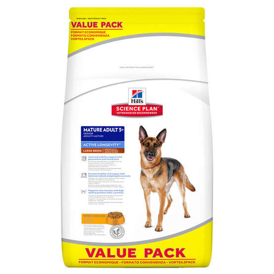 Croquettes chien sénior de grande taille au poulet - 18 kg