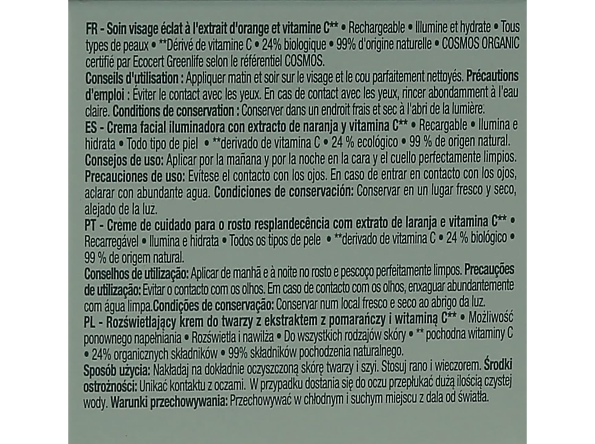CREME ROSTO COSMIA BIO EFEITO GLOW VITAMINA C 50ML