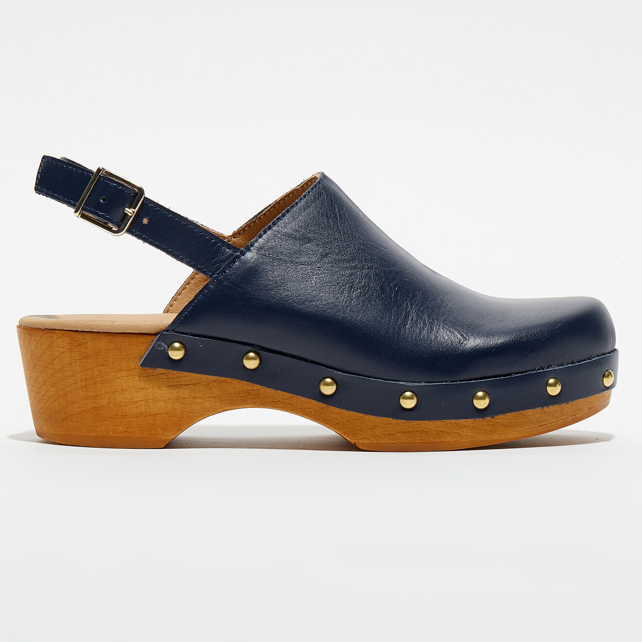 Apologie Studio Sabots en Cuir Nicole marine - Talon 5 cm