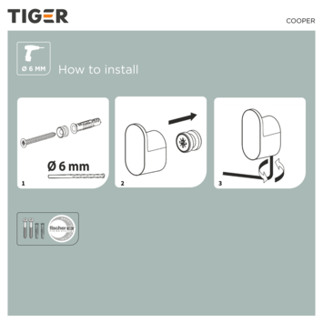 Tiger handdoekhaak Cooper klein RVS