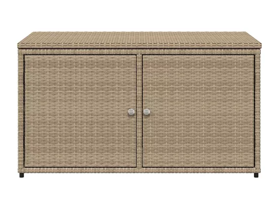 Armoire de rangement jardin beige 110x55x60,5 cm résine tressée