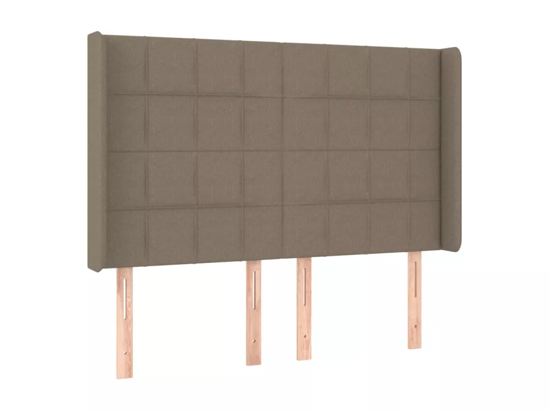 Tête de lit avec oreilles Taupe 147x16x118/128 cm Tissu