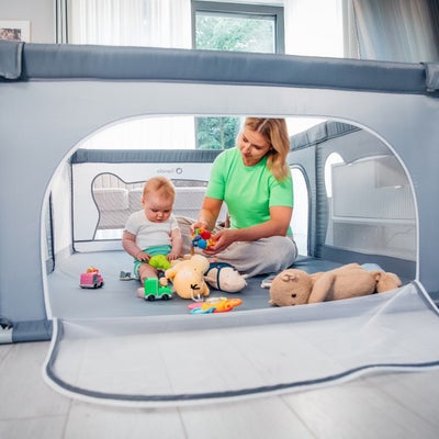 Lionelo WILLOW Lekegrind  for Barn & Baby, Grey Concrete