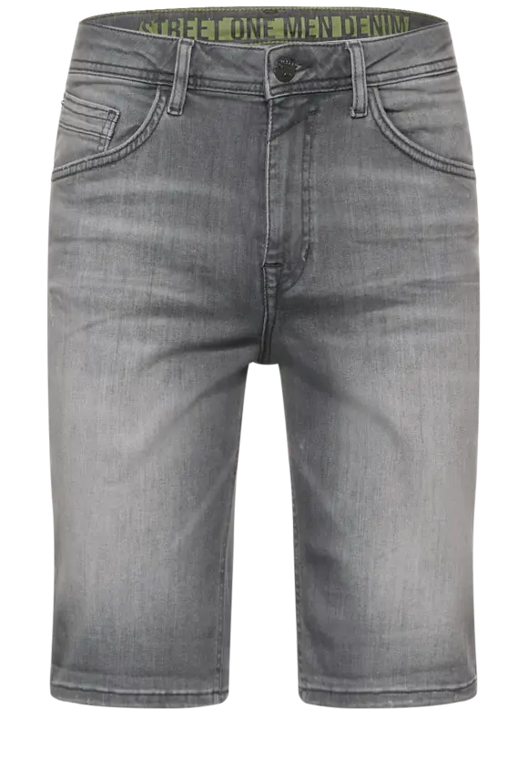Regular Fit Jeans Bermuda - grey denim random wash
