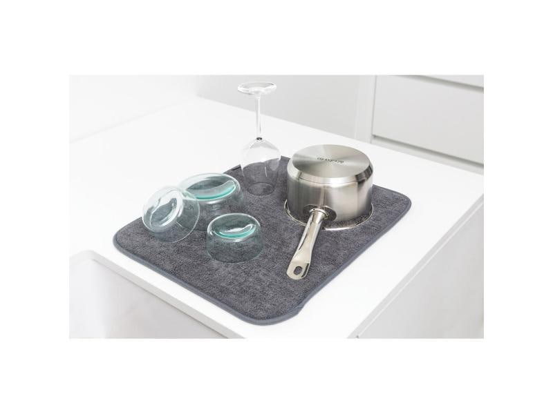 Brabantia Abtropfmatte Sink side Dunkelgrau Geschirr-Trockenmatte aus Mikrofaser