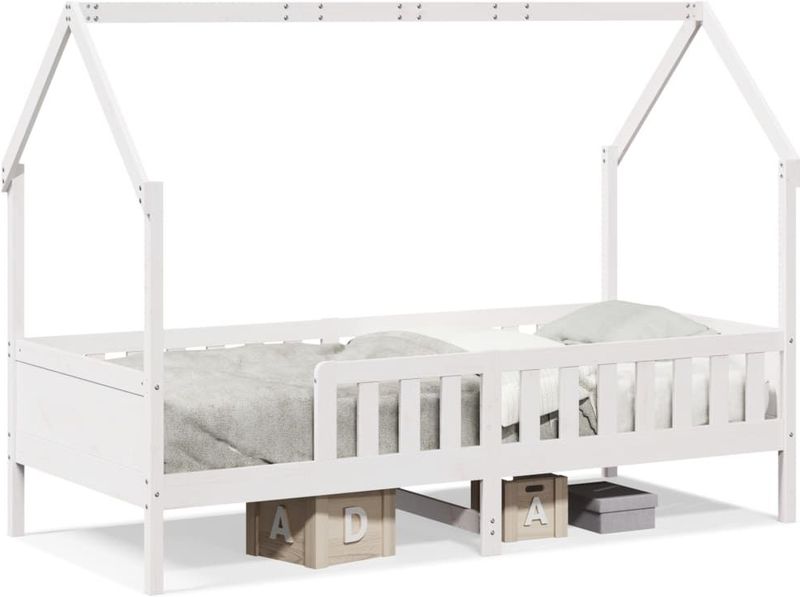 vidaXL - Bedhuis - Wit - Massief Grenenhout - 80x200 cm