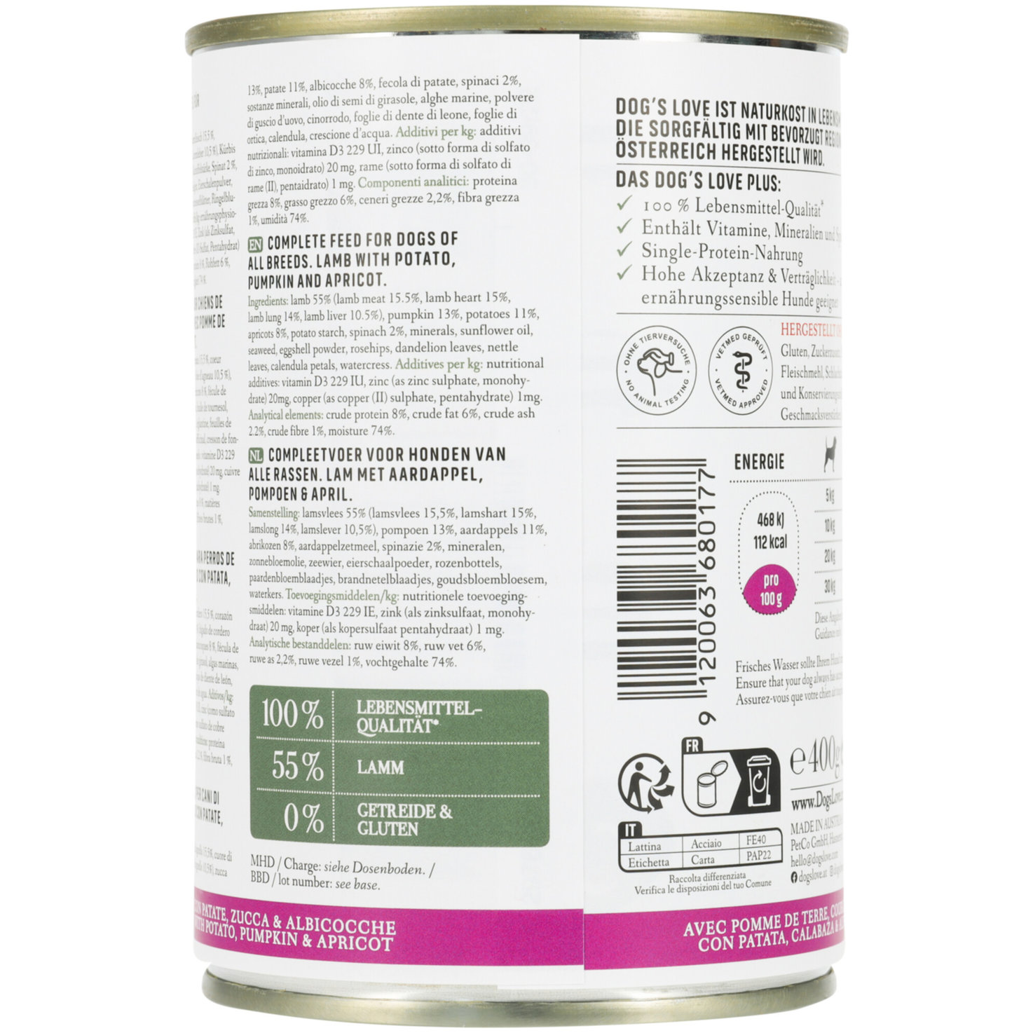 Dog's Love Hundefutter Lamm
