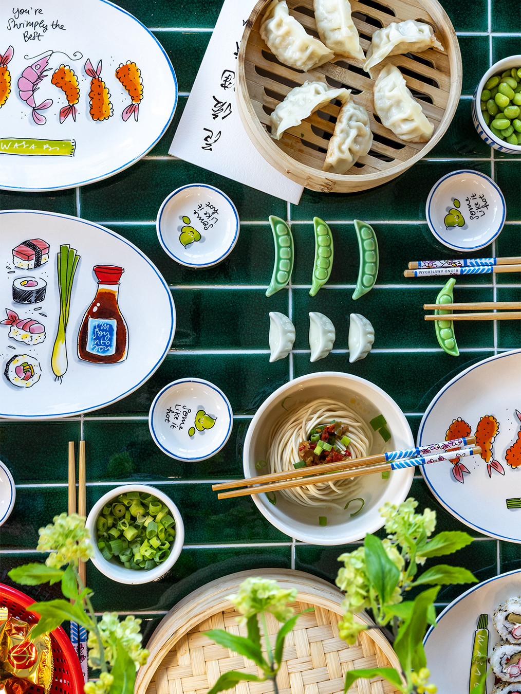 Ovale Bord 27cm Blond Sushi Chopsticks