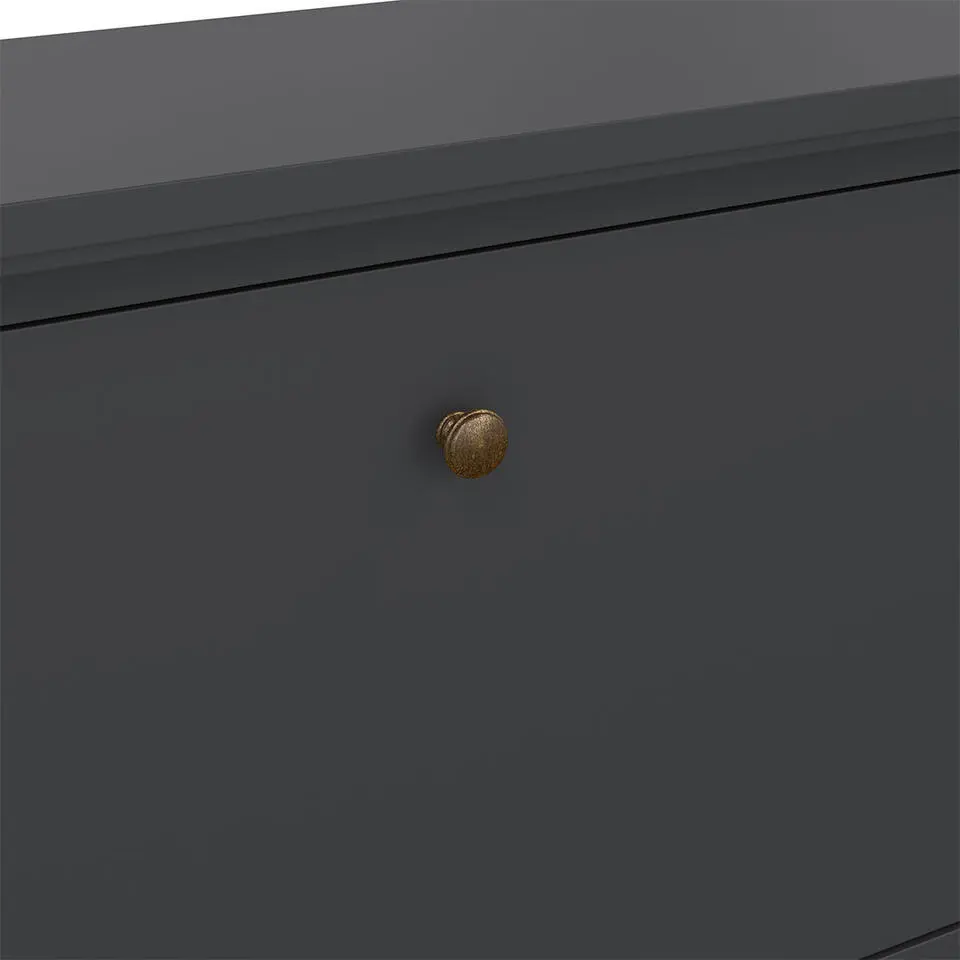 Hioshop Venedig schoenenkast met 3 klepdeuren mat grijs