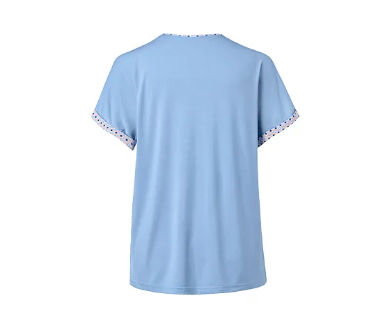 Blusenshirt im Materialmix, mit Alloverprint