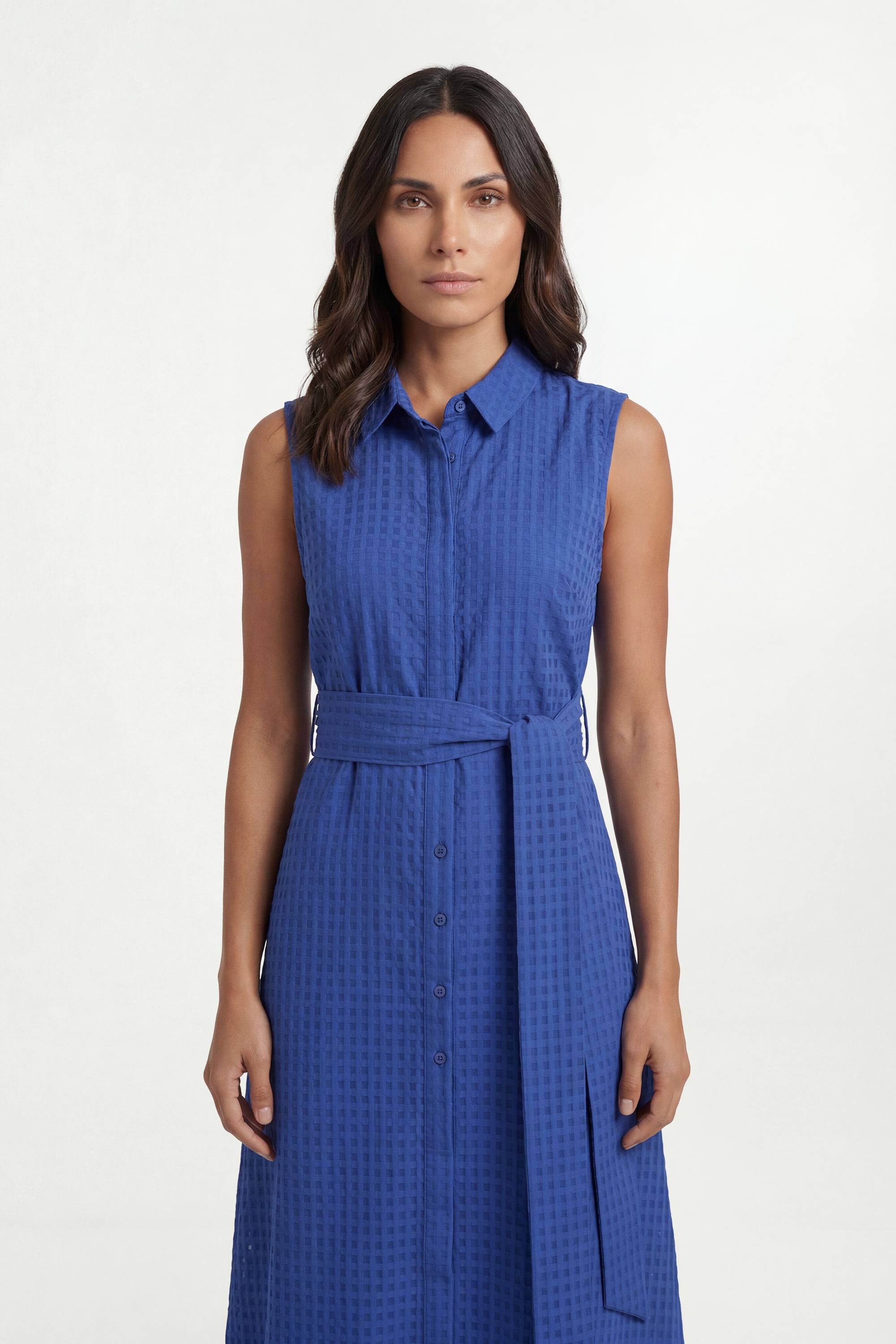 Wallis Robe Chemise Sans Manches En Organza À Carreaux