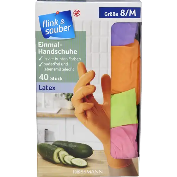 Einmal-Handschuhe Latex bunt Gr. M