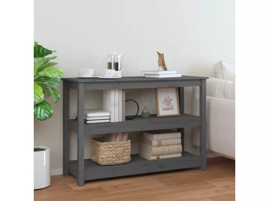 Table console Gris 110x40x74 cm Bois massif de pin