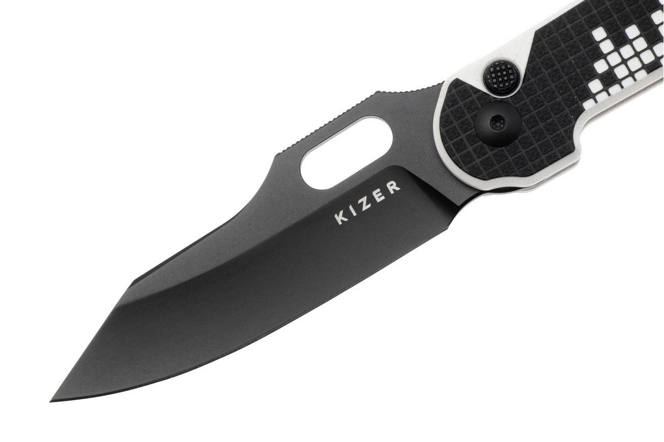 Kizer Vanguard Cormorant V3634A1, Black Nitro-V, Black and White G10, zakmes