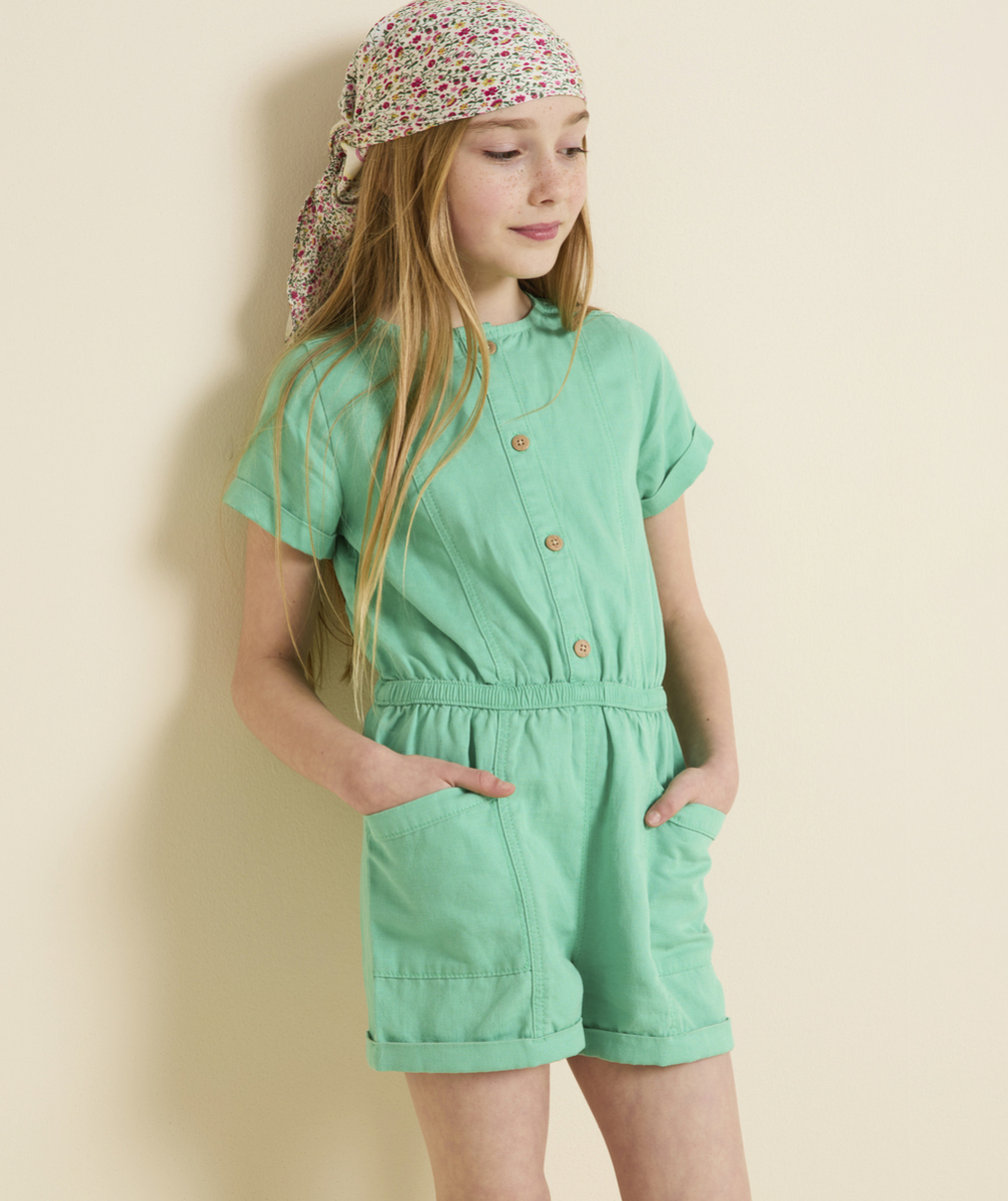 combishort manches courtes fille en viscose responsable verte