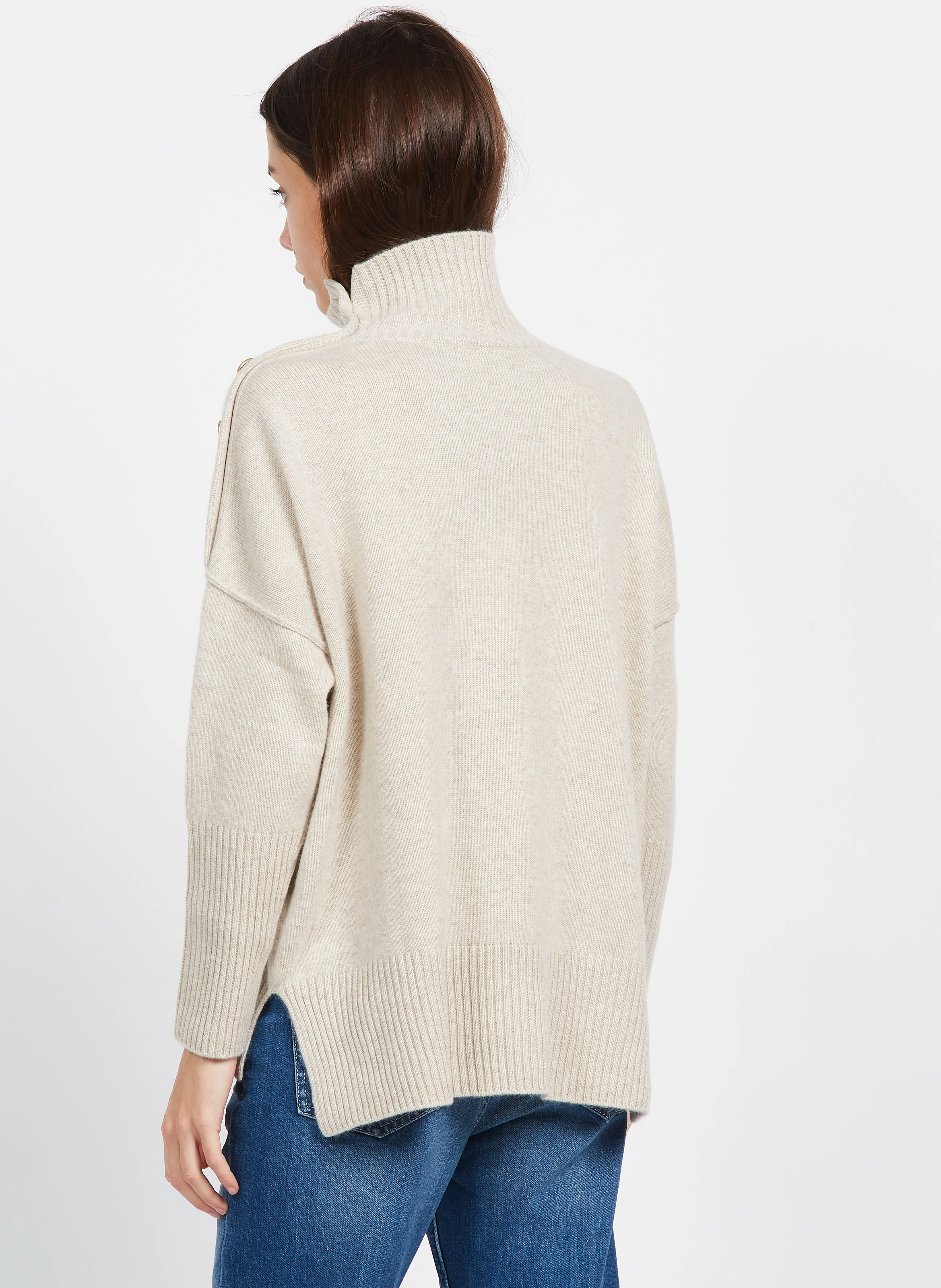 PINKO - Pull à col montant en cachemire | Beige