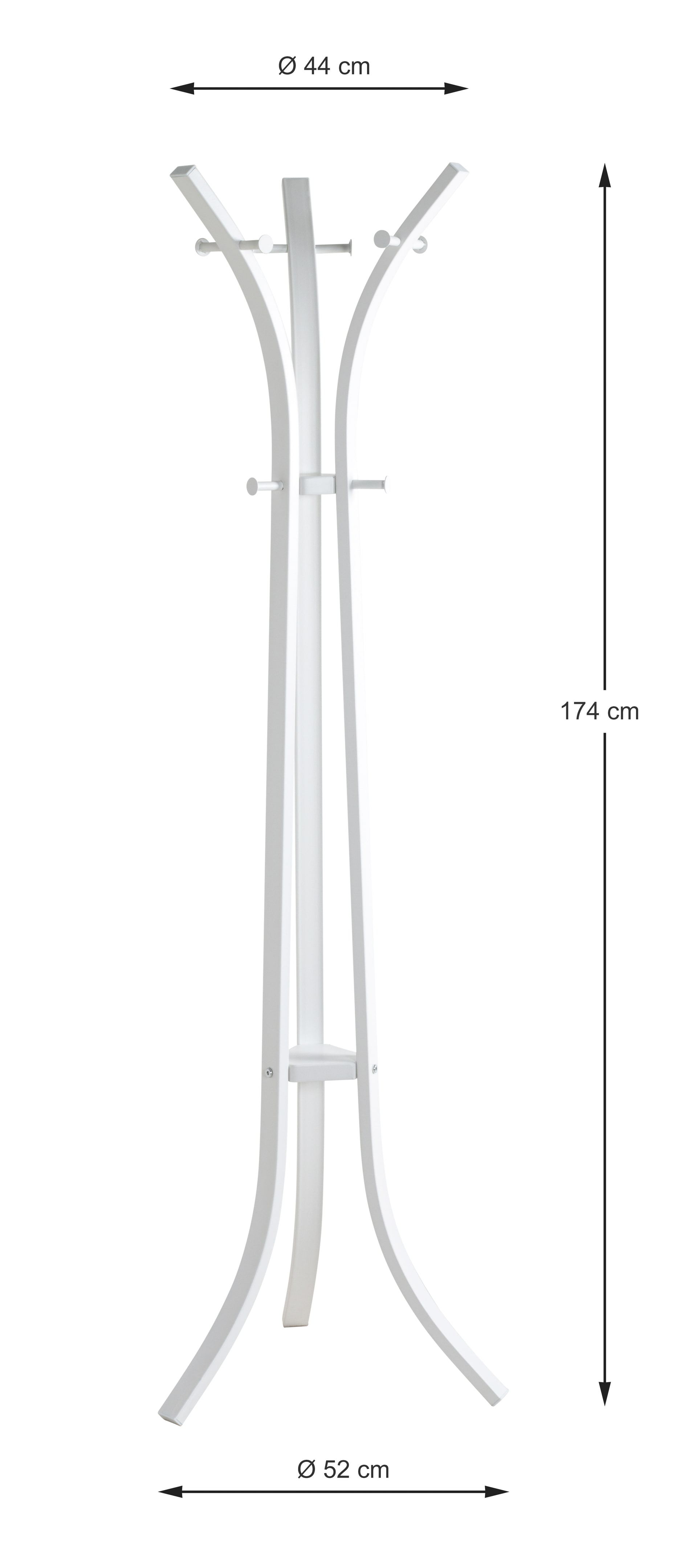 Garderobenständer 44/52 x 174 cm weiß