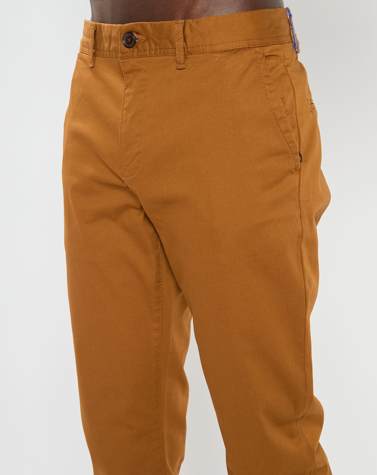 Scotch & Soda Pantalon Chino Super Slim Fit en Coton Bio mélangé Stretch camel