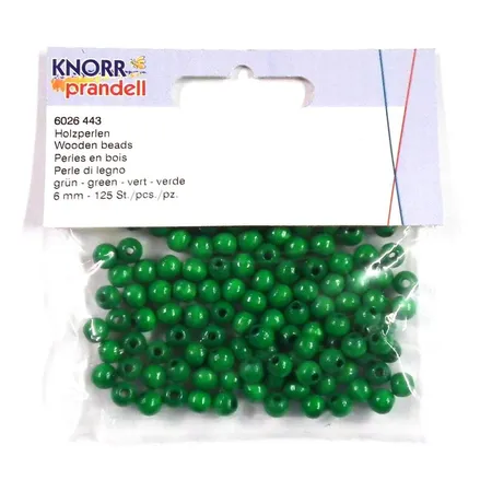 Knorr Prandell Holzperlen,6mm, grün, 125 Stück