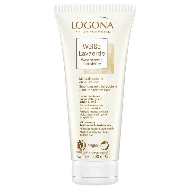 Logona weisse Lavaerde Waschcreme Lotusblüte, 200 ml