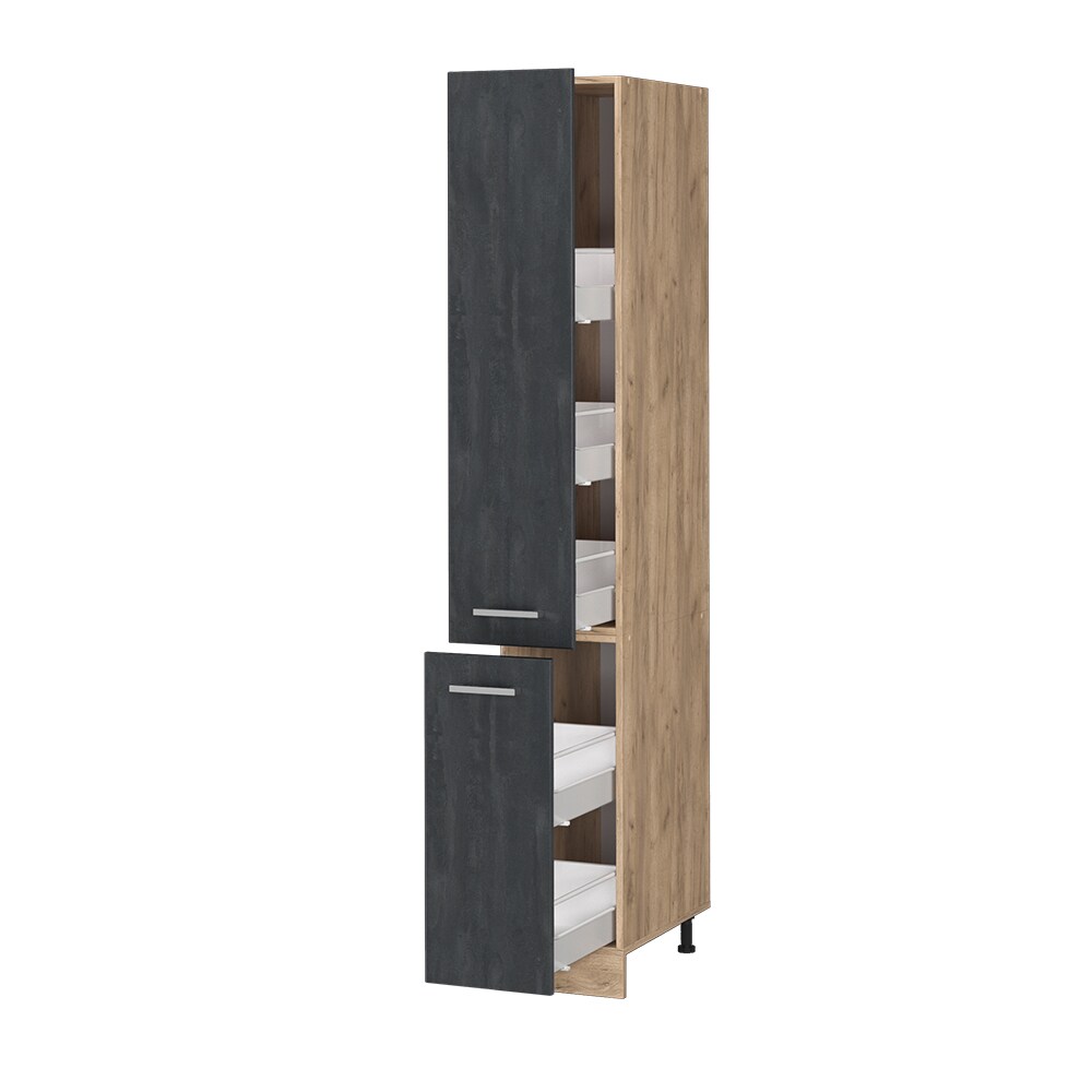 Vicco Apothekerhochschrank R-Line Schwarz Beton Eiche 30 cm