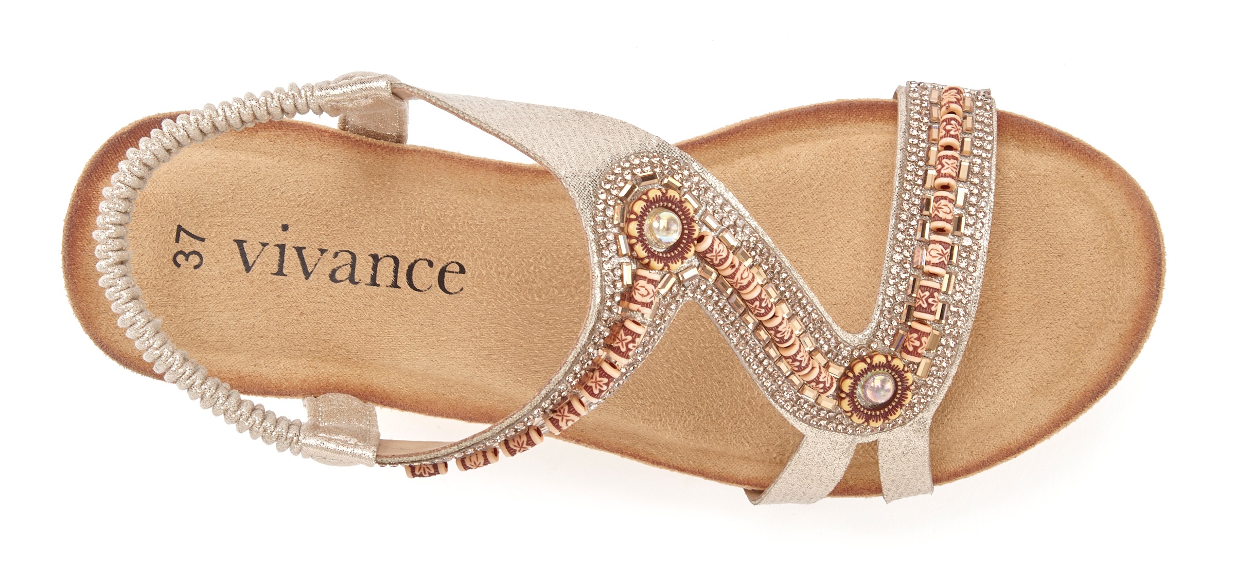 Vivance Sandalette »Sommerschuh«  Sandale, Sommerschuh mit Glitzerdetails und elastischem Riemchen VEGAN