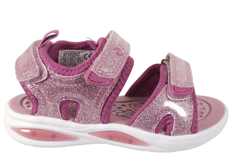 ZIGZAG FLOUER KIDS SANDAL PURPLE GLITTER