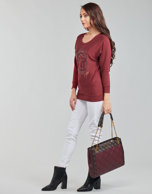 Guess - ABBY RN BATSLEEVE SWTR - Rouge