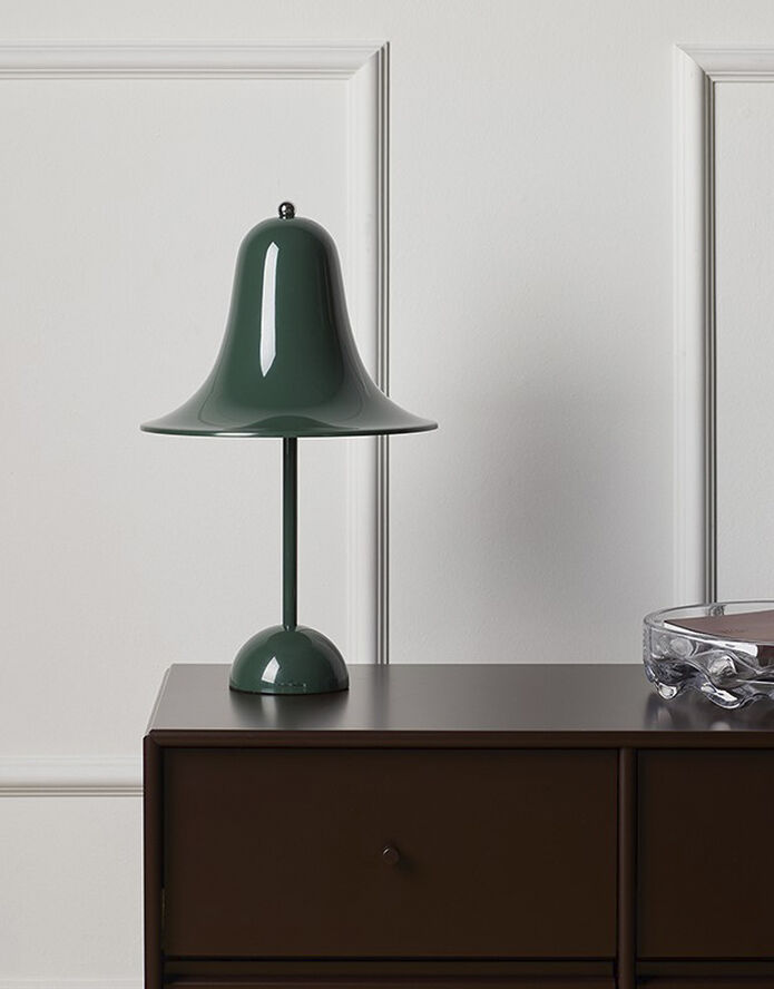 Verpan Pantop Ø23 Portable Table Lamp Dark green