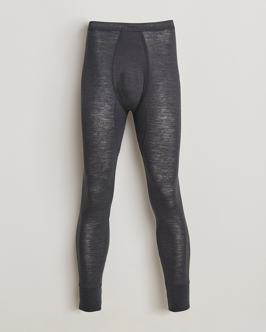 Zimmerli of Switzerland Wool/Silk Long Johns Charcoal