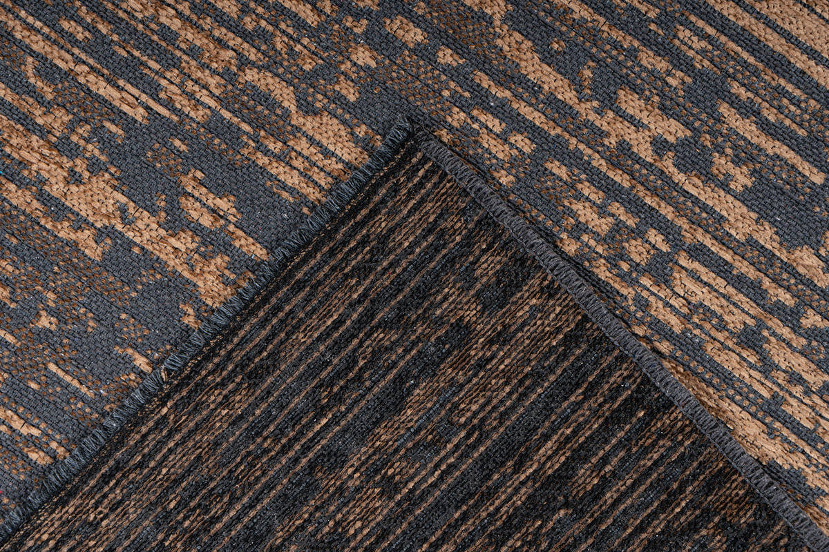 Flachgewebeteppich KALEVI 100 - gelb - mit 3D-Struktur - 80x150 cm
