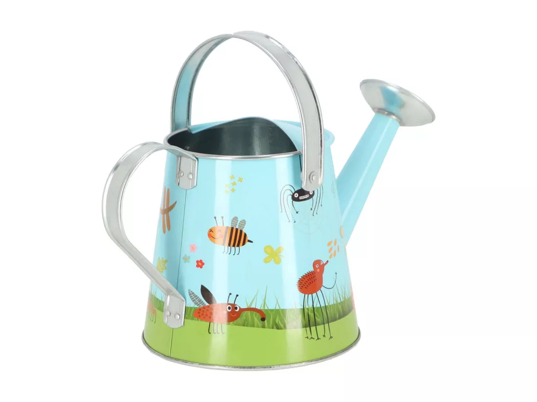 Arrosoir en fer pour enfant imprimé insectes - Bleu - 1,3 L