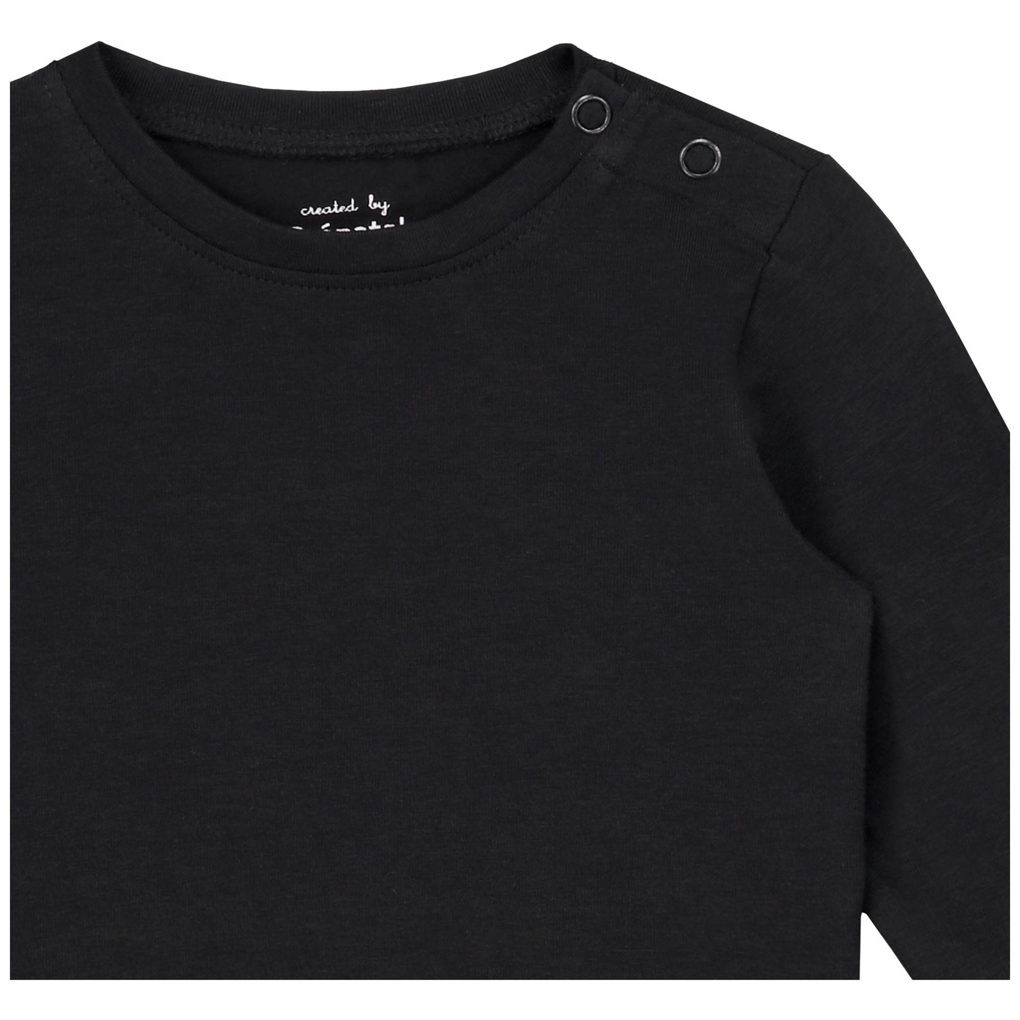 Prénatal baby shirt lange mouwen effen zwart