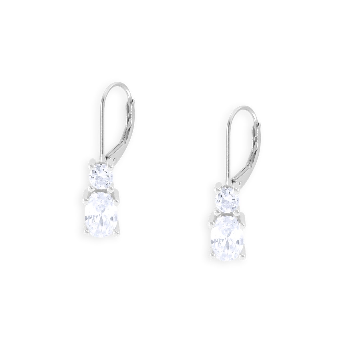 Boucles d'oreilles en argent 925 rhodié avec oxydes de zirconium