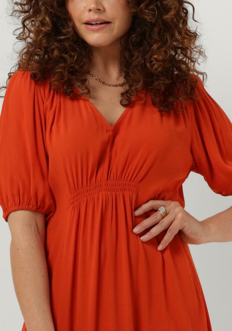 MODSTR\u00D6M oranje modstr&ouml;m midi jurk ravenmd long dress