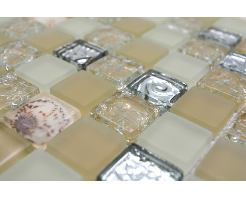 Glasmozaïek XCM 8OP9 schelp beige 30x30 cm